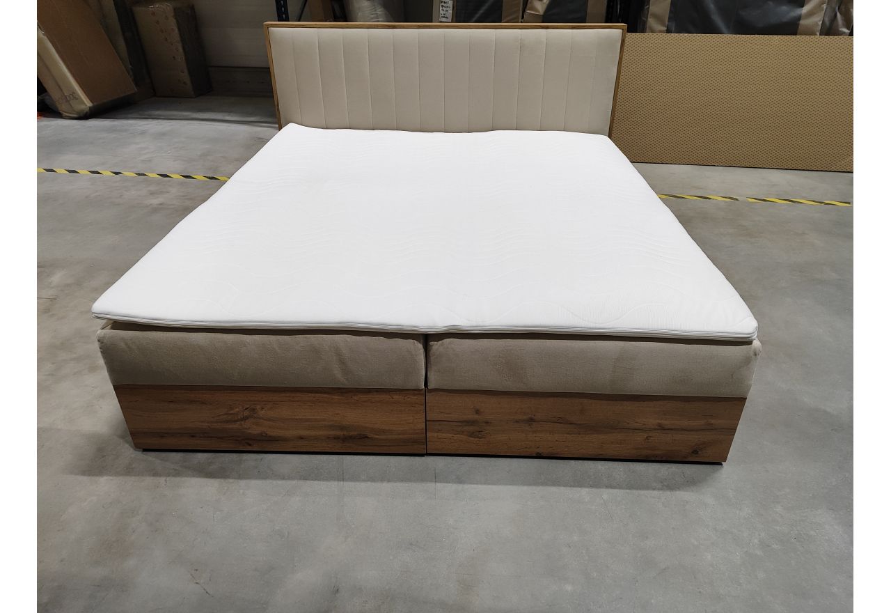 Łóżko kontynentalne ALBERO 4 180x200 - Monolith 02 - beżowy - OUTLETU