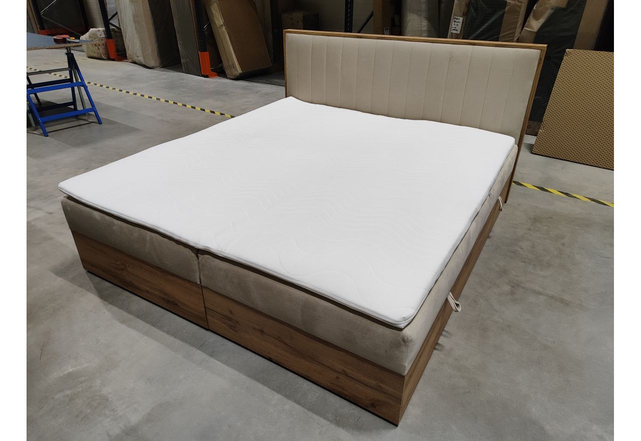 Łóżko kontynentalne ALBERO 4 180x200 - Monolith 02 - beżowy - OUTLETU