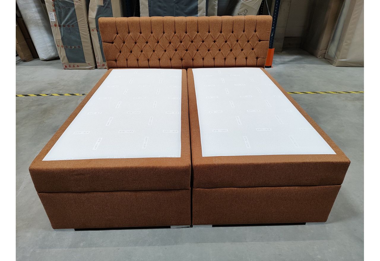 Łóżko kontynentalne PERA 200x200 - Matana 08 - pomarańczowy - OUTLETU