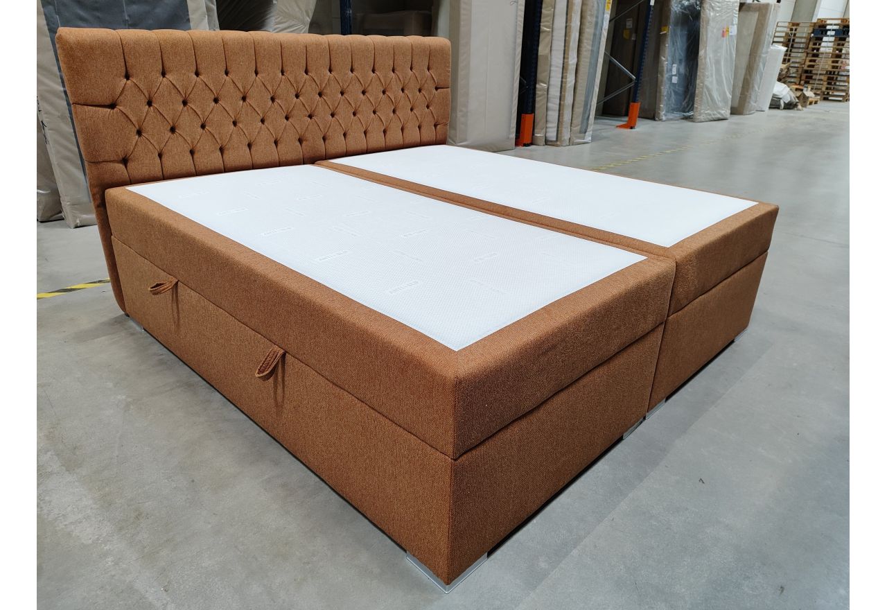 Łóżko kontynentalne PERA 200x200 - Matana 08 - pomarańczowy - OUTLETU