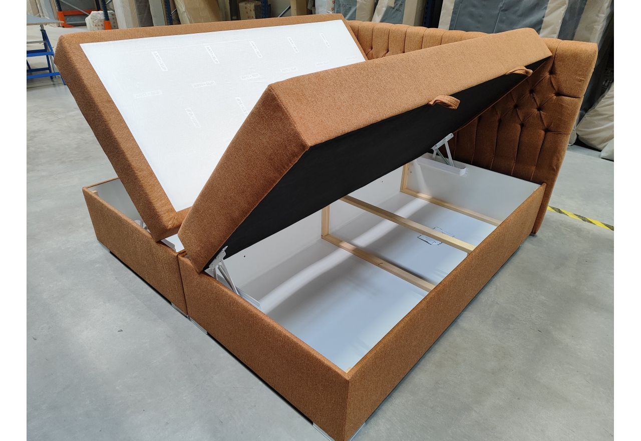 Łóżko kontynentalne PERA 200x200 - Matana 08 - pomarańczowy - OUTLETU