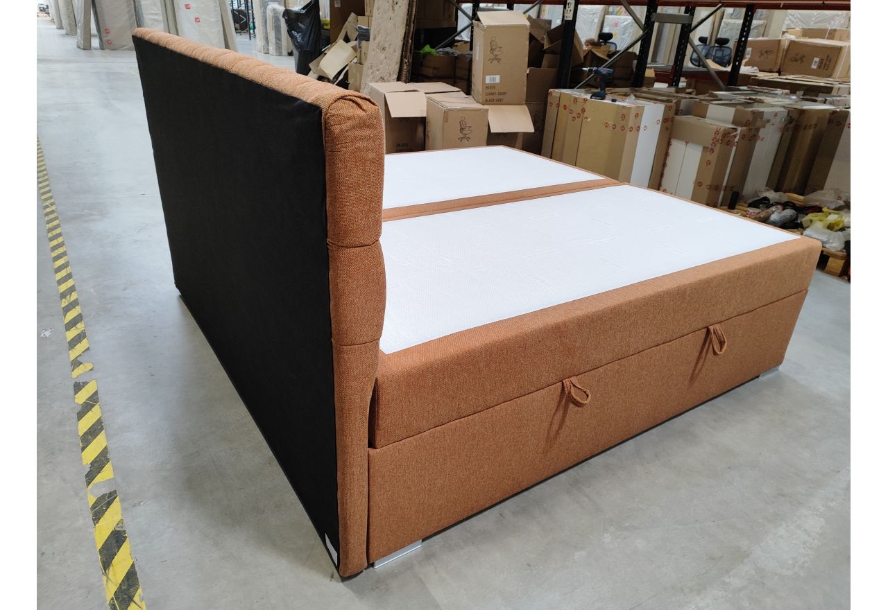 Łóżko kontynentalne PERA 200x200 - Matana 08 - pomarańczowy - OUTLETU