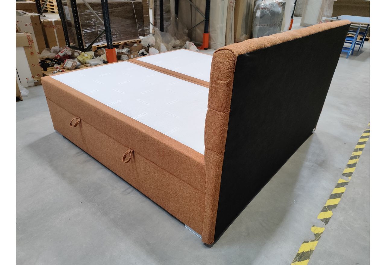 Łóżko kontynentalne PERA 200x200 - Matana 08 - pomarańczowy - OUTLETU