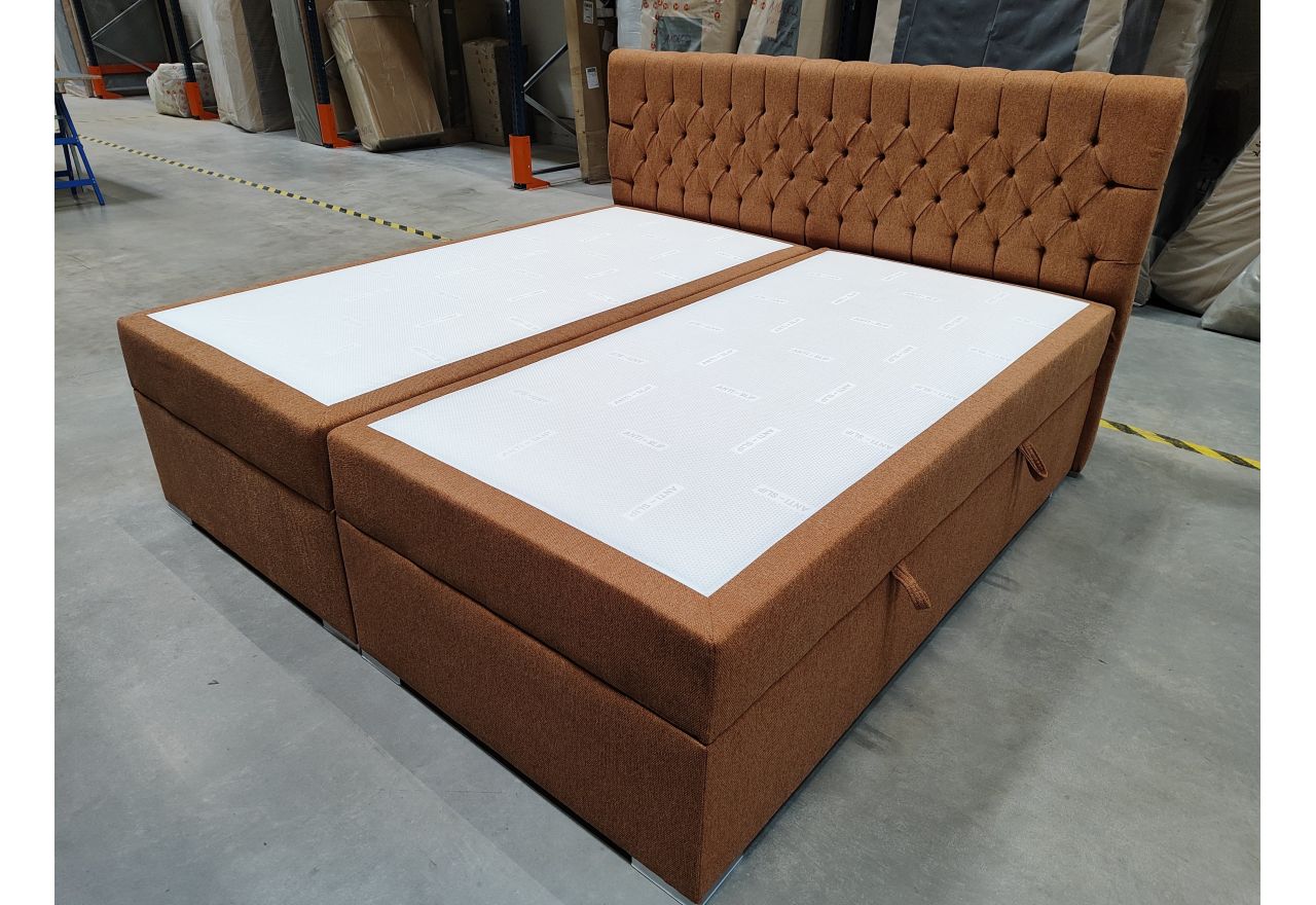 Łóżko kontynentalne PERA 200x200 - Matana 08 - pomarańczowy - OUTLETU