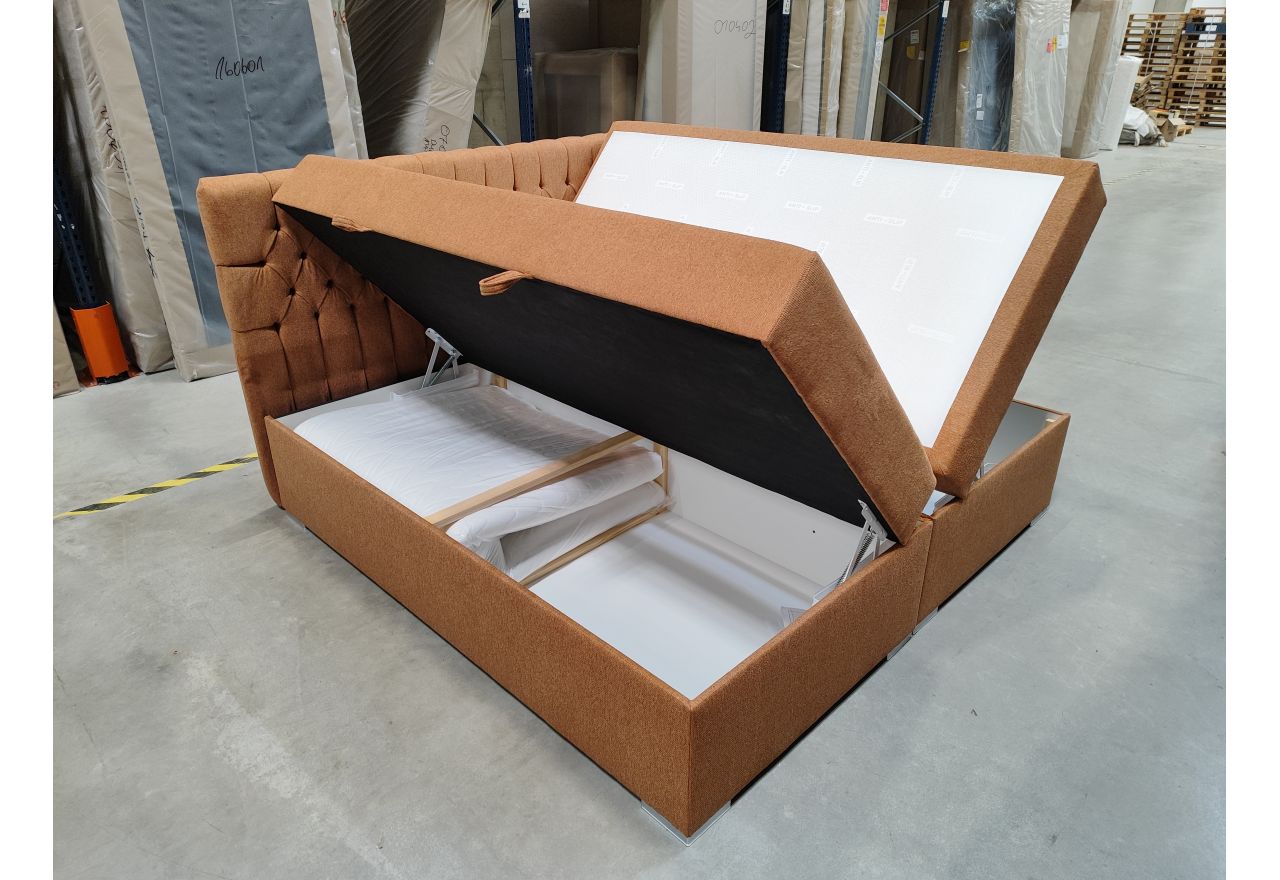 Łóżko kontynentalne PERA 200x200 - Matana 08 - pomarańczowy - OUTLETU