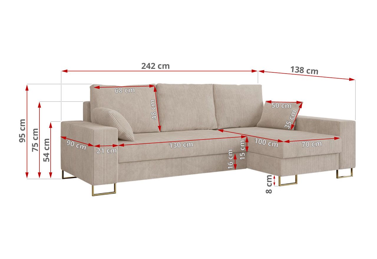 Narożnik DORIAN L - Lincoln 03 - beżowy - OUTLETU