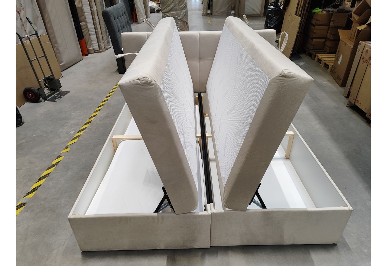 Łóżko kontynentalne RICO 180x200 - Monolith 02 - beżowy - OUTLETU