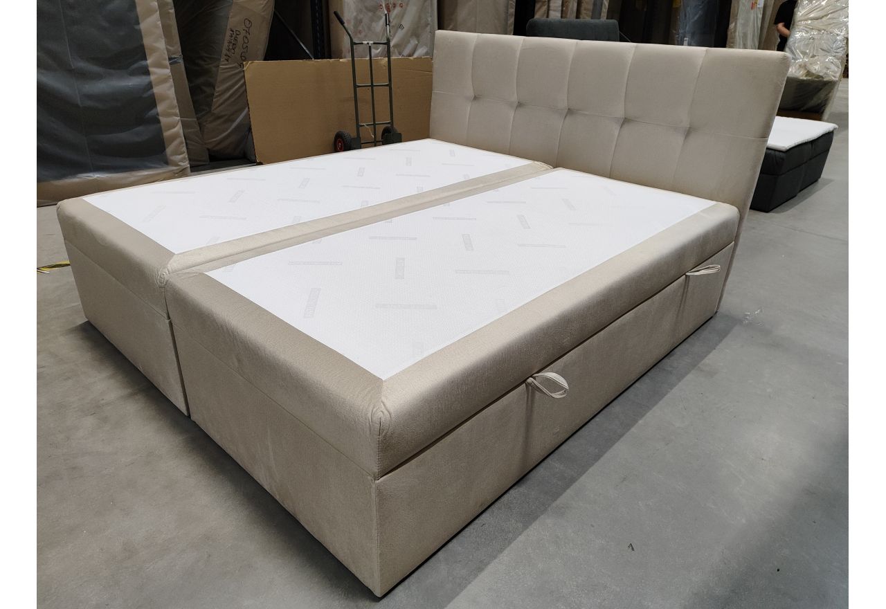 Łóżko kontynentalne RICO 180x200 - Monolith 02 - beżowy - OUTLETU