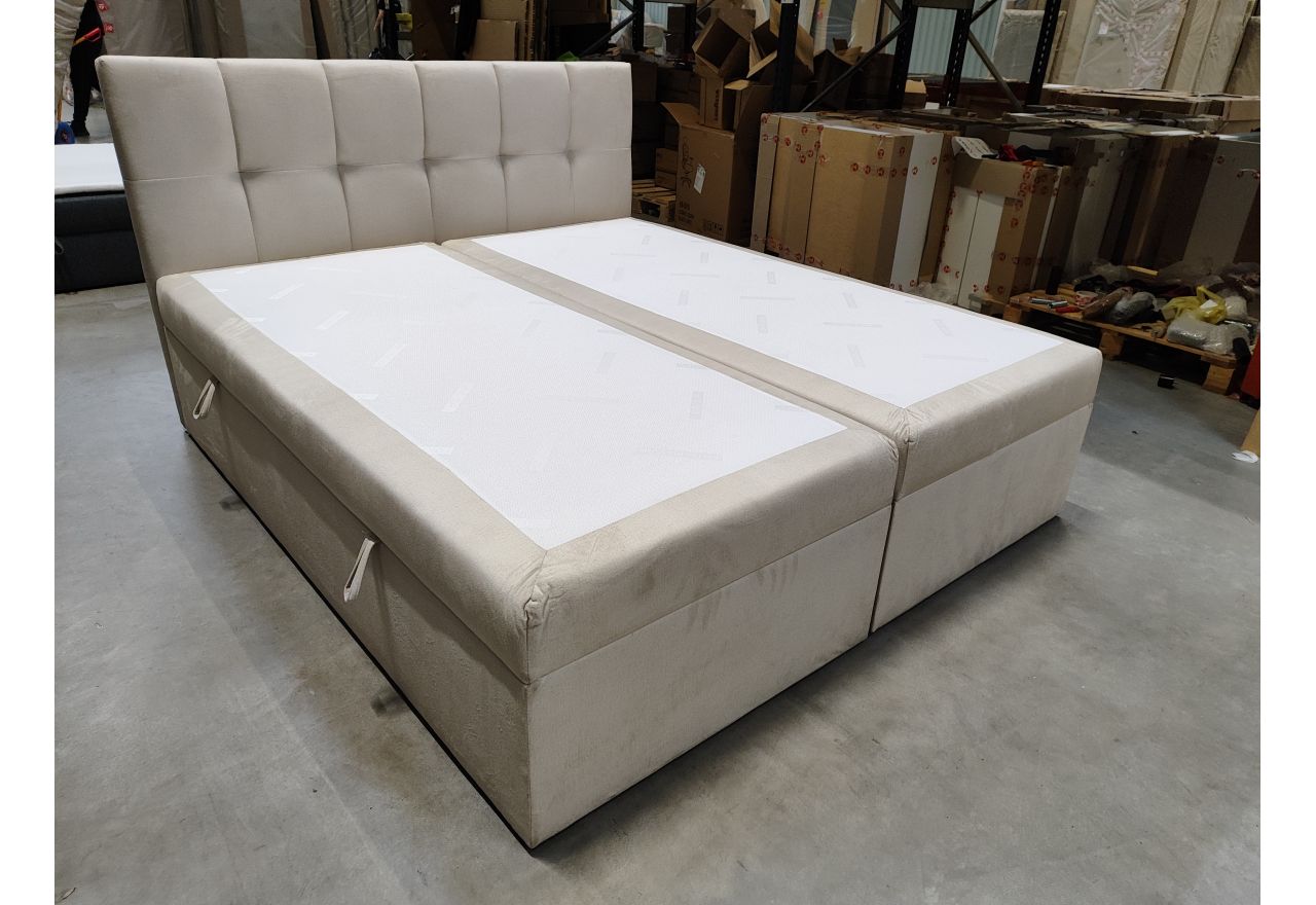 Łóżko kontynentalne RICO 180x200 - Monolith 02 - beżowy - OUTLETU