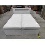 Łóżko kontynentalne GOLD 5 160x200 - Soft 17 - biała ekoskóra - OUTLETU