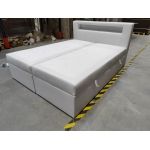 Łóżko kontynentalne GOLD 5 160x200 - Soft 17 - biała ekoskóra - OUTLETU