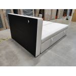 Łóżko kontynentalne GOLD 5 160x200 - Soft 17 - biała ekoskóra - OUTLETU