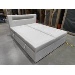 Łóżko kontynentalne GOLD 5 160x200 - Soft 17 - biała ekoskóra - OUTLETU