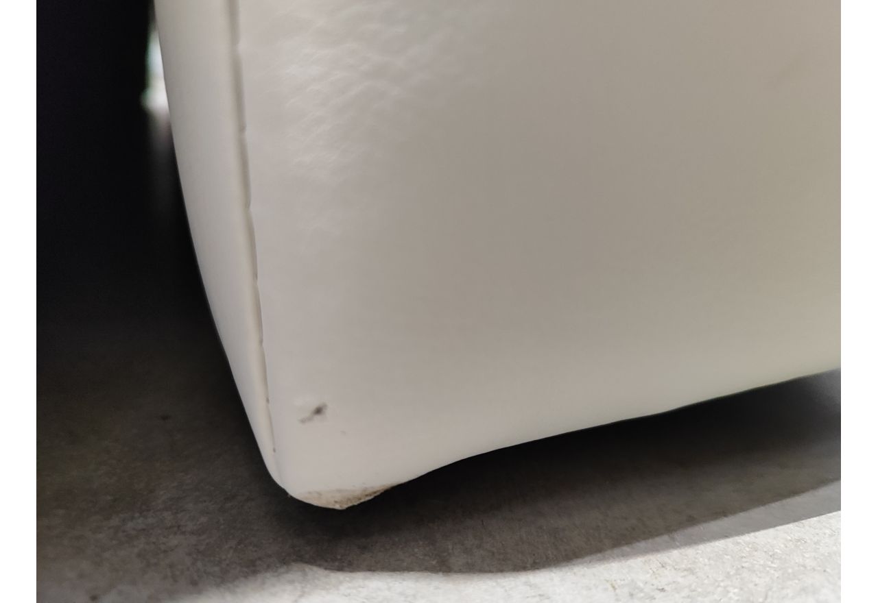 Łóżko kontynentalne GOLD 5 160x200 - Soft 17 - biała ekoskóra - OUTLETU