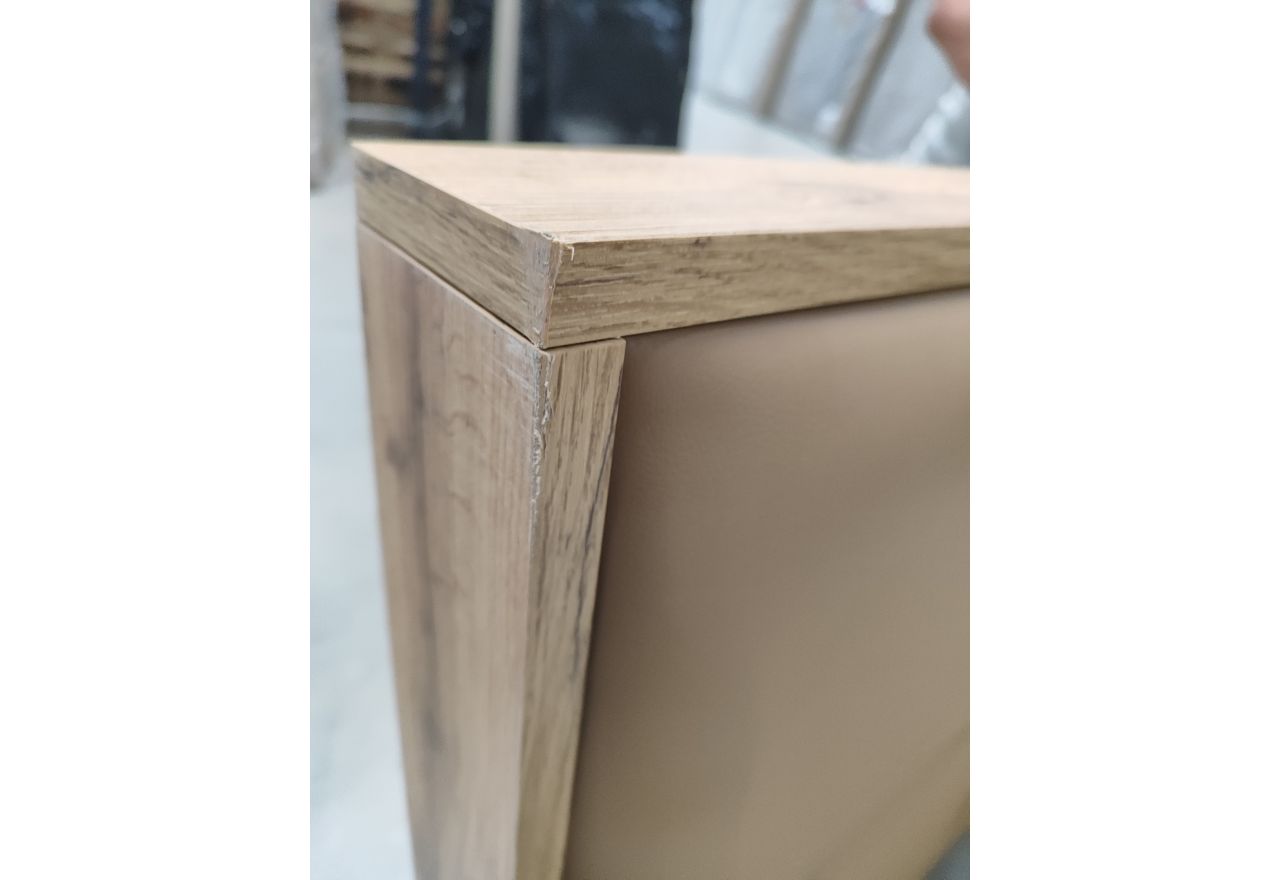 Łóżko kontynentalne ALBERO 2 KING DUO 160x200 - Soft 34 - brązowa ekoskóra - OUTLETU