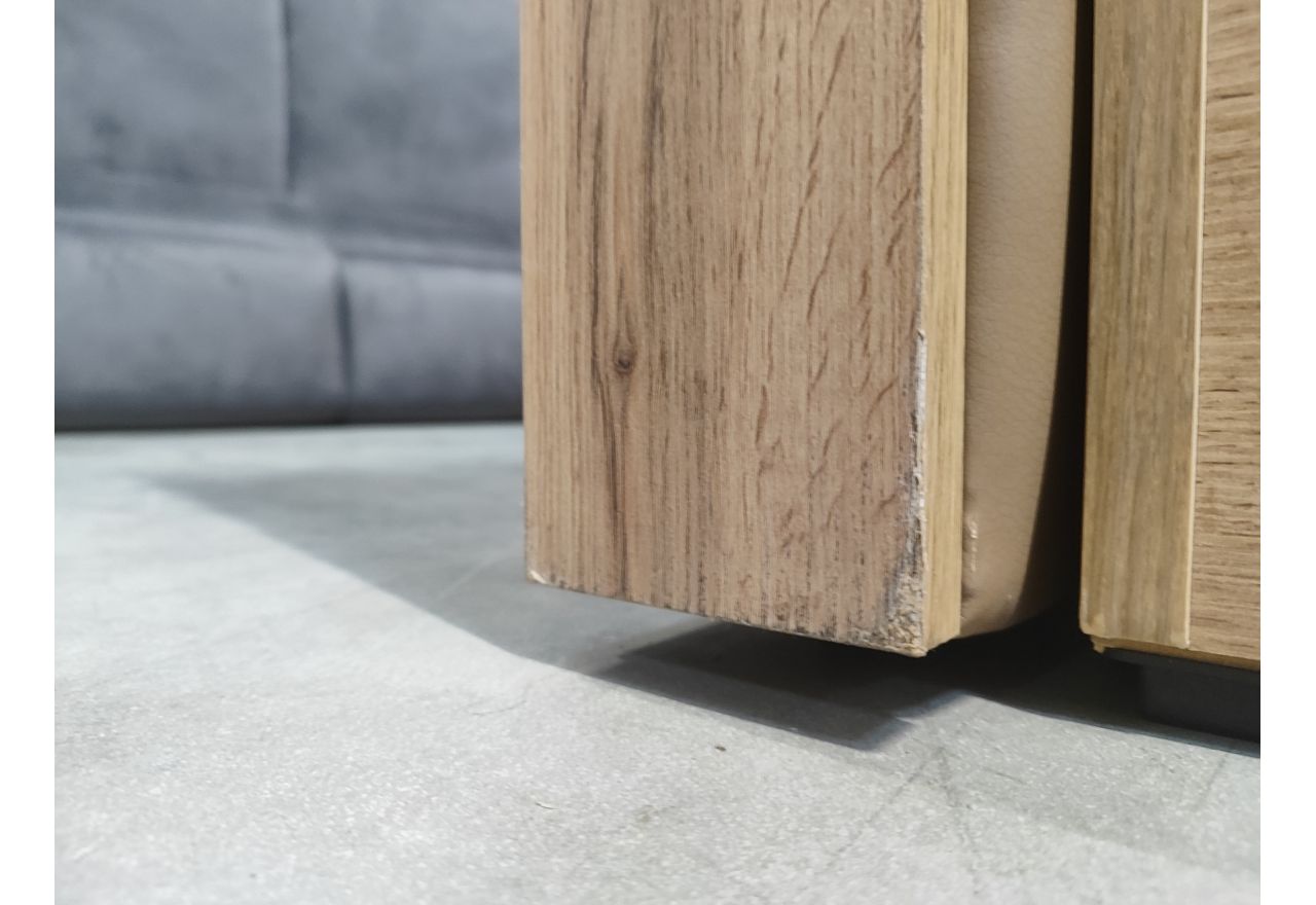 Łóżko kontynentalne ALBERO 2 KING DUO 160x200 - Soft 34 - brązowa ekoskóra - OUTLETU