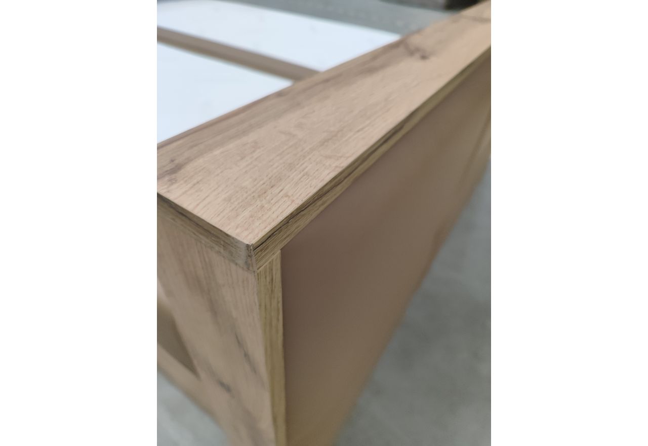 Łóżko kontynentalne ALBERO 2 KING DUO 160x200 - Soft 34 - brązowa ekoskóra - OUTLETU