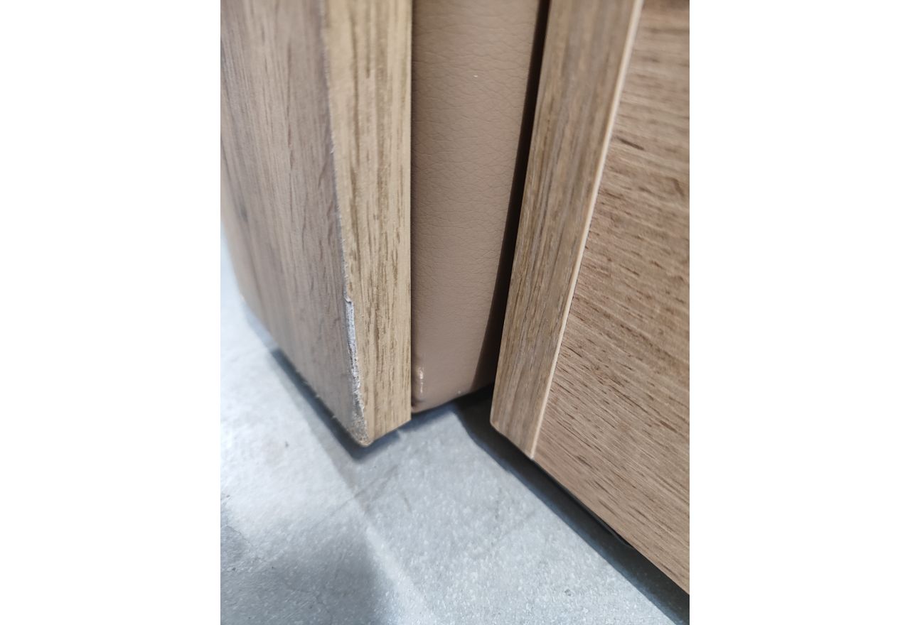 Łóżko kontynentalne ALBERO 2 KING DUO 160x200 - Soft 34 - brązowa ekoskóra - OUTLETU