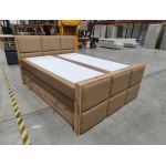 Łóżko kontynentalne ALBERO 2 KING DUO 160x200 - Soft 34 - brązowa ekoskóra - OUTLETU