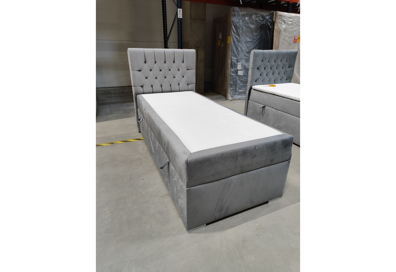 Łóżko kontynentalne PERA 90x200 - Monolith 84 - jasny szary - OUTLETU