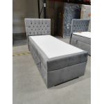 Łóżko kontynentalne PERA 90x200 - Monolith 84 - jasny szary - OUTLETU