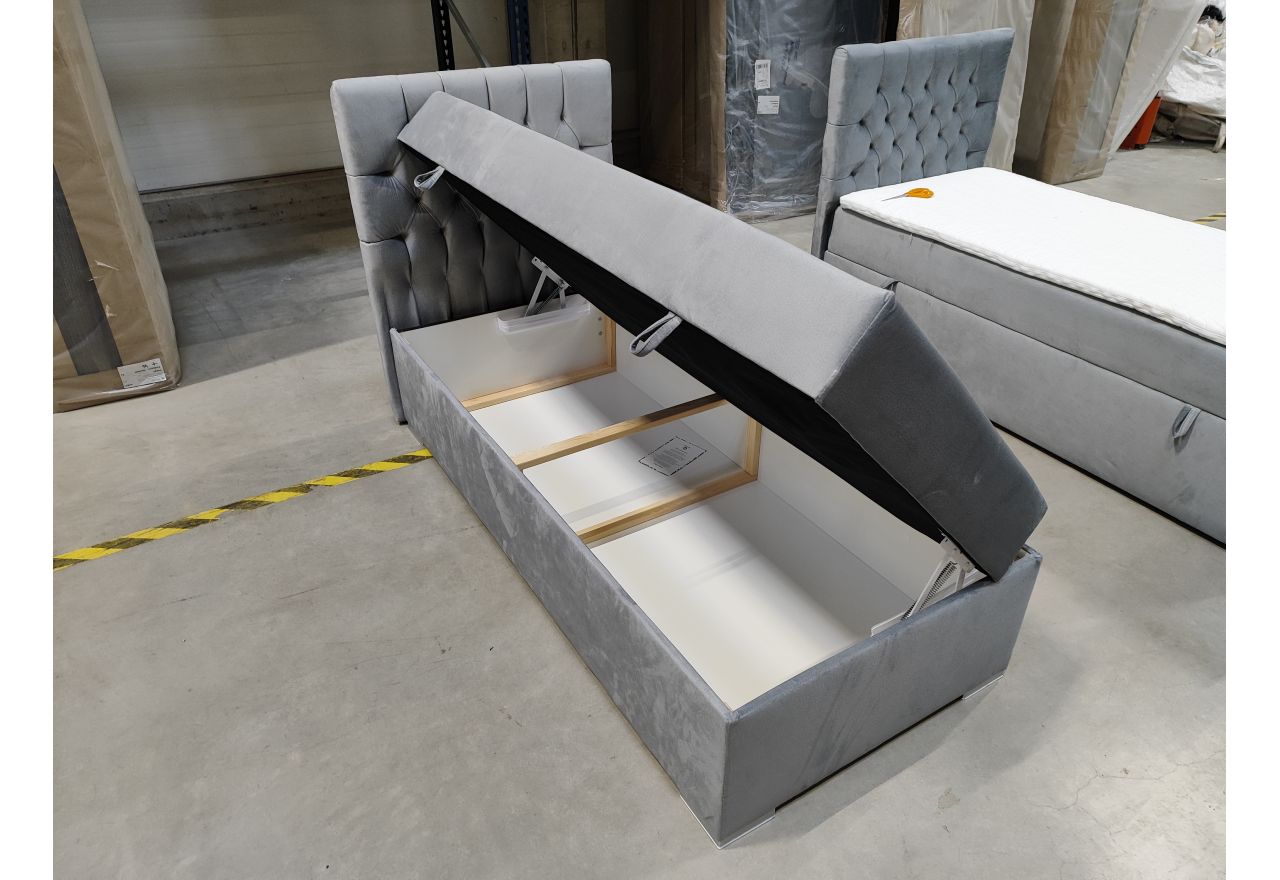 Łóżko kontynentalne PERA 90x200 - Monolith 84 - jasny szary - OUTLETU