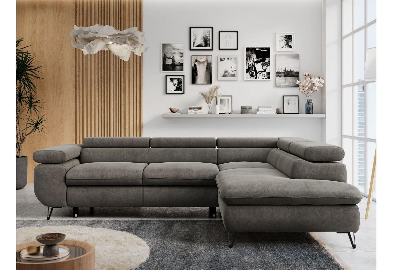 Narożnik PETER L - Monolith 92 - ciemny szary - OUTLETU