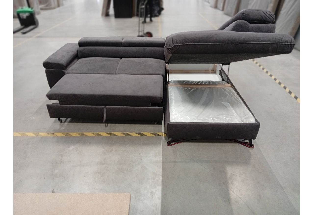 Narożnik PETER L - Monolith 92 - ciemny szary - OUTLETU