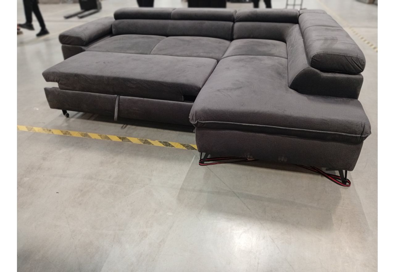 Narożnik PETER L - Monolith 92 - ciemny szary - OUTLETU