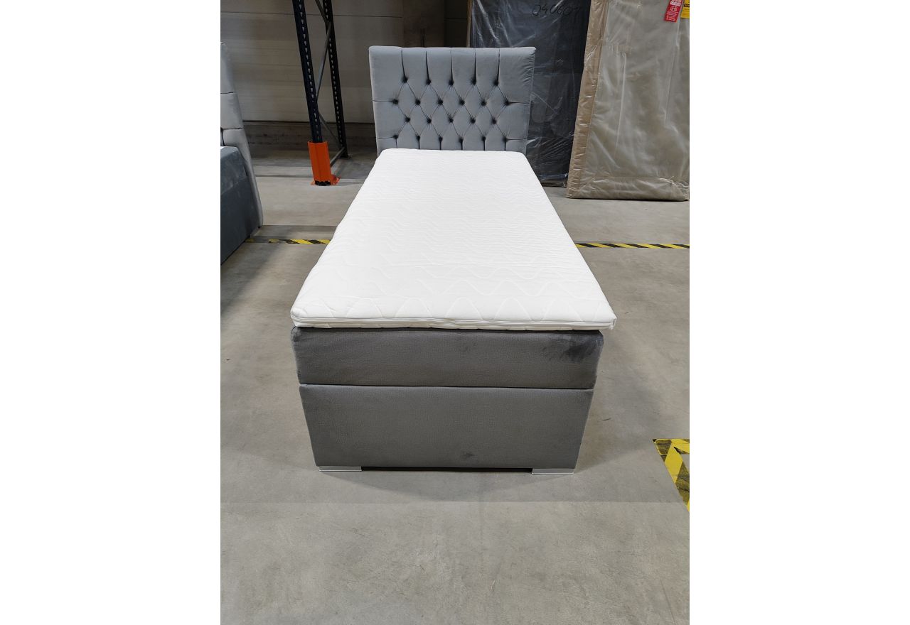 Łóżko kontynentalne PERA 90x200 - Monolith 84 - jasny szary - OUTLET