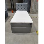 Łóżko kontynentalne PERA 90x200 - Monolith 84 - jasny szary - OUTLET