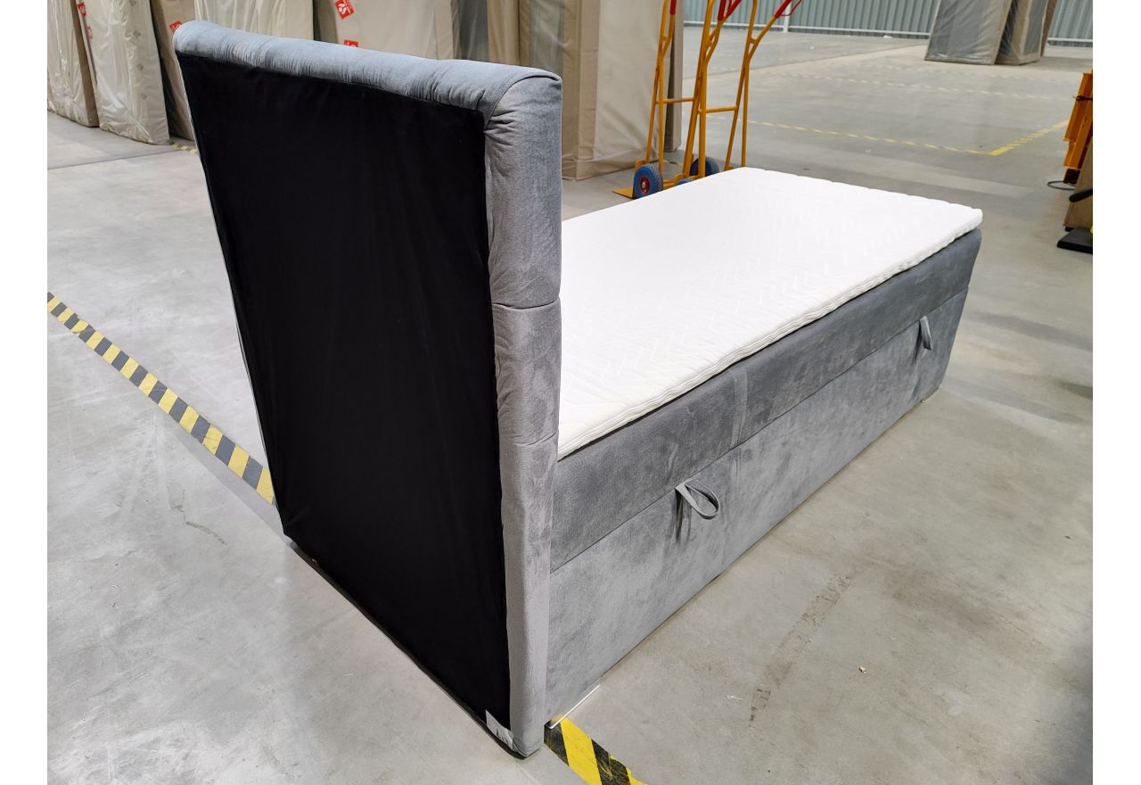 Łóżko kontynentalne PERA 90x200 - Monolith 84 - jasny szary - OUTLET