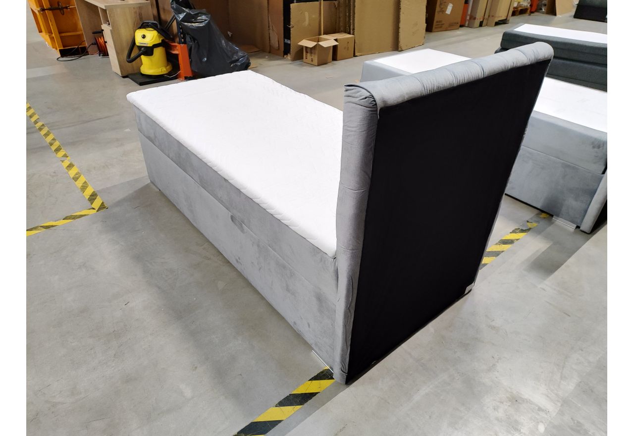 Łóżko kontynentalne PERA 90x200 - Monolith 84 - jasny szary - OUTLET