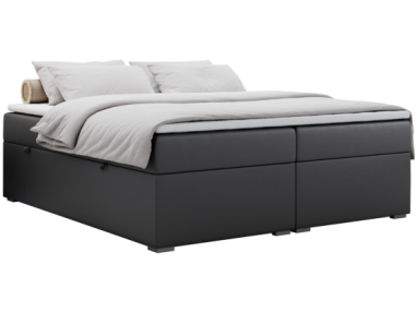 Łóżko kontynentalne bez wezgłowia BESS 140x200 - Soft 20 - szara ekoskóra - OUTLET