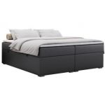 Łóżko kontynentalne bez wezgłowia BESS 140x200 - Soft 20 - szara ekoskóra - OUTLET