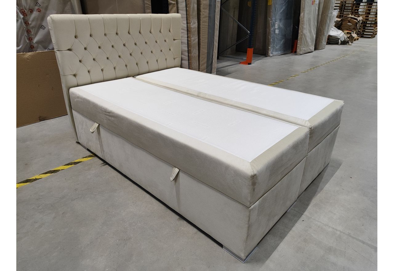 Łóżko kontynentalne PERA 140x200 - Monolith 02 - beżowy - OUTLET