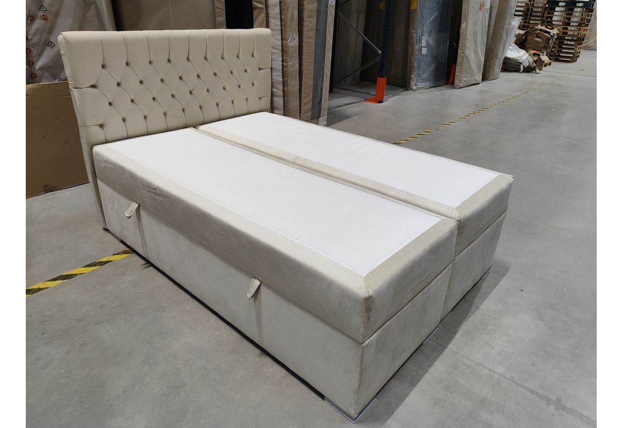 Łóżko kontynentalne PERA 140x200 - Monolith 02 - beżowy - OUTLET