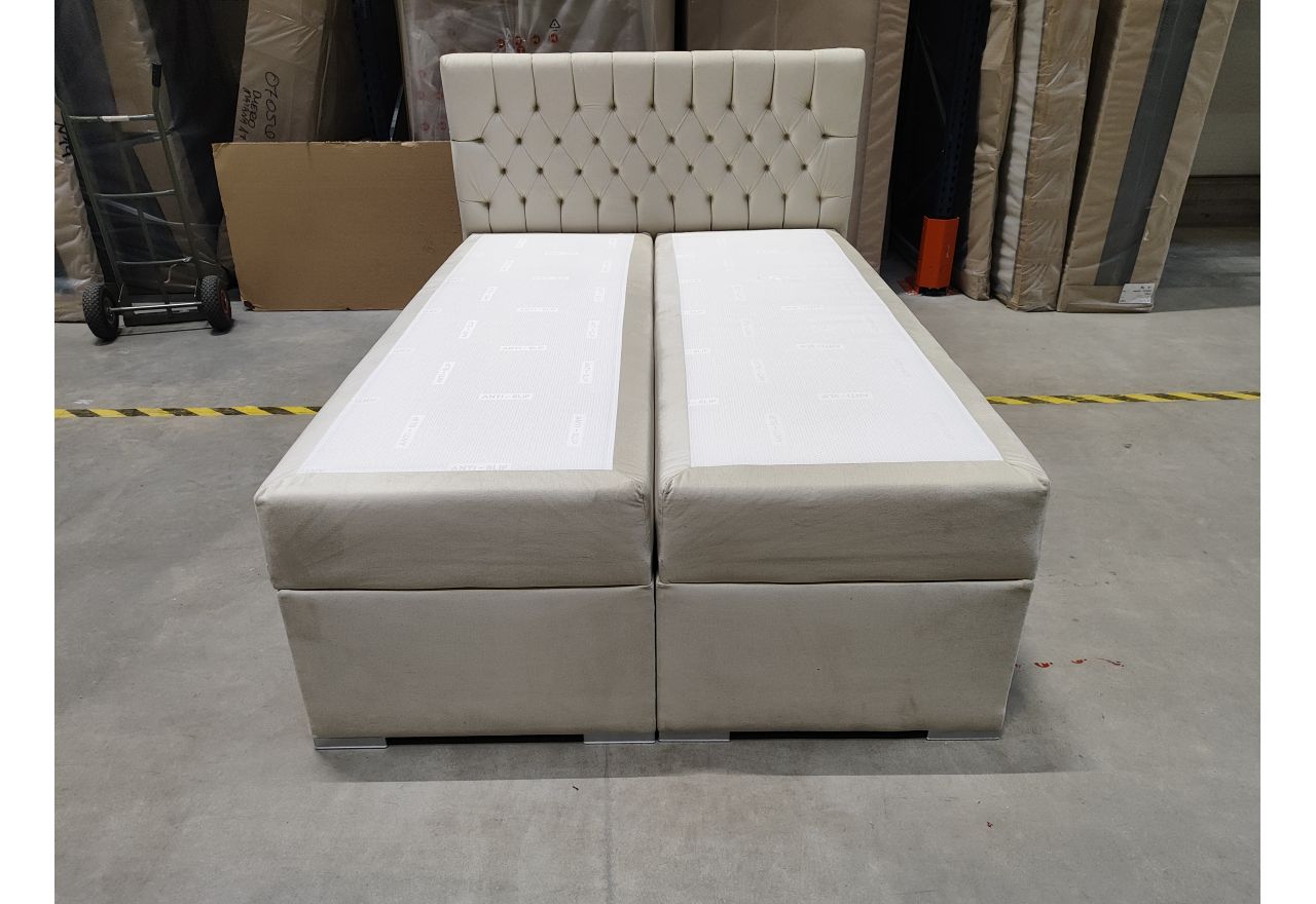 Łóżko kontynentalne PERA 140x200 - Monolith 02 - beżowy - OUTLET