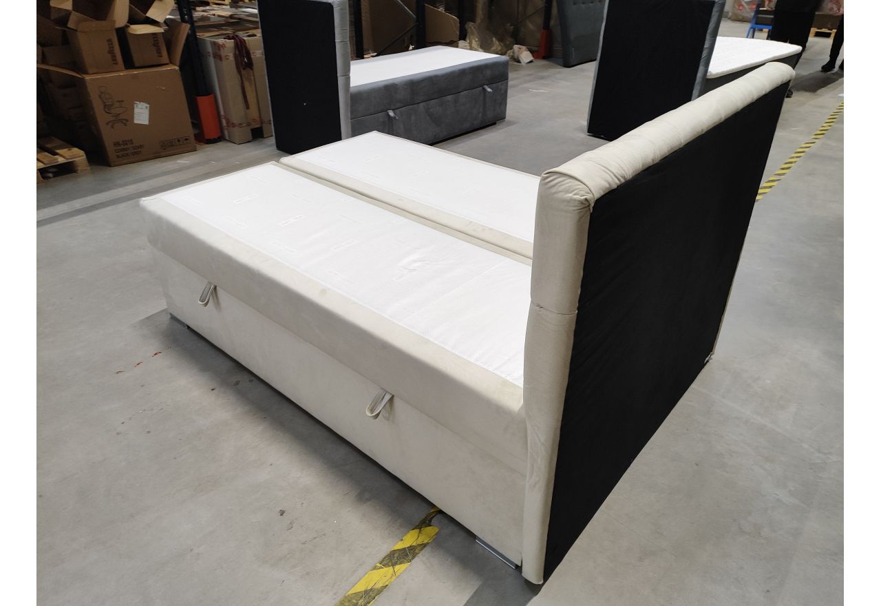 Łóżko kontynentalne PERA 140x200 - Monolith 02 - beżowy - OUTLET