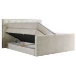 Łóżko kontynentalne KING VELEN 140x200 - Monolith 02 - beżowy - OUTLET