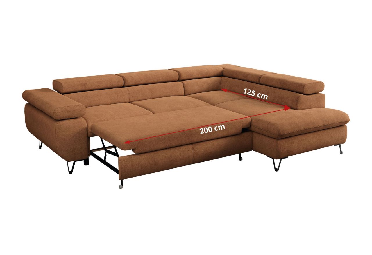 Narożnik PETER L - Matana 08 - pomarańczowy - OUTLET