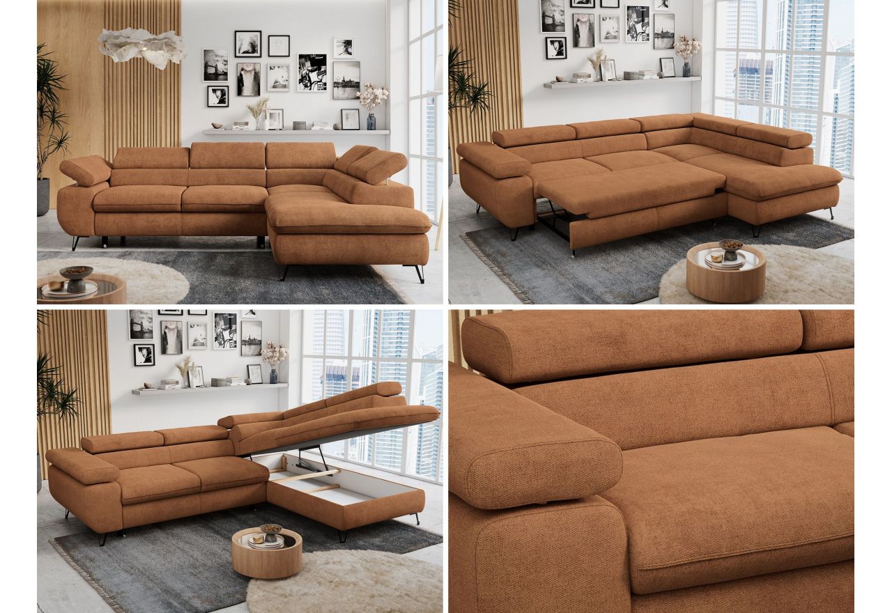 Narożnik PETER L - Matana 08 - pomarańczowy - OUTLET