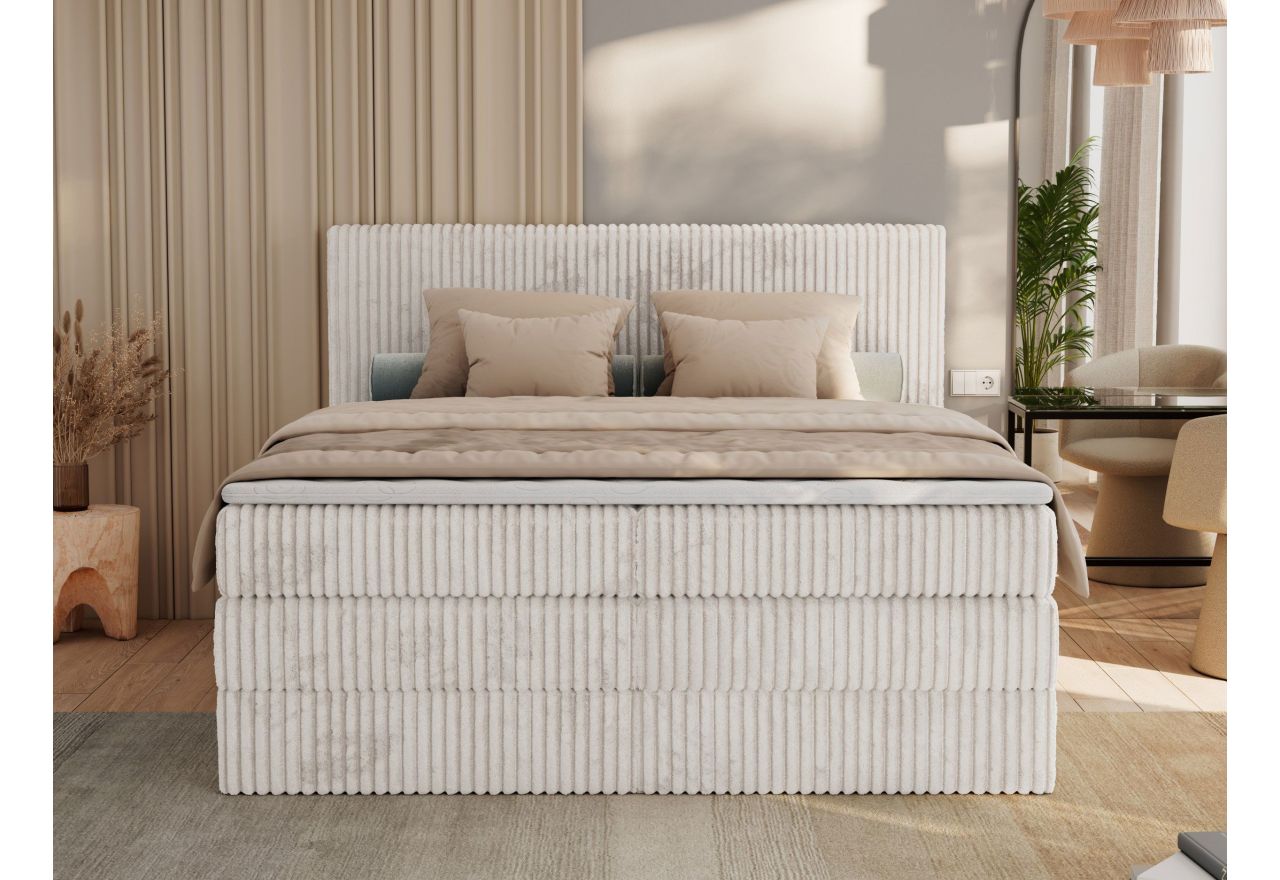 Łóżko kontynentalne TILIANO KING 200x200 - Tilia 01 - beżowy - OUTLETU