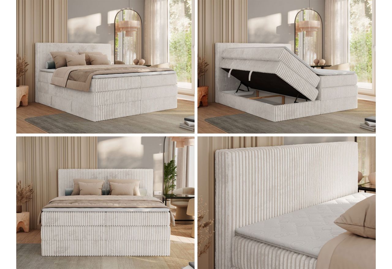 Łóżko kontynentalne TILIANO KING 200x200 - Tilia 01 - beżowy - OUTLETU