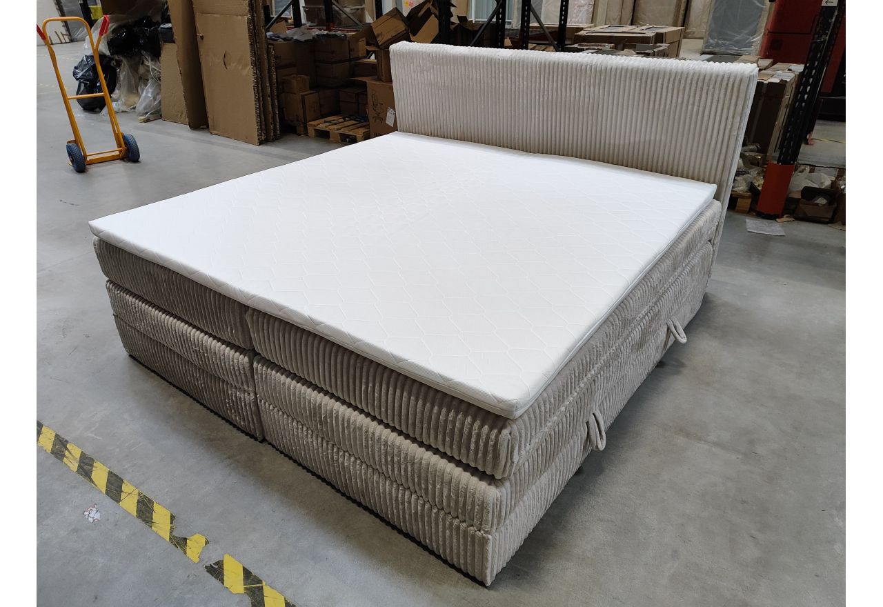 Łóżko kontynentalne TILIANO KING 200x200 - Tilia 01 - beżowy - OUTLETU