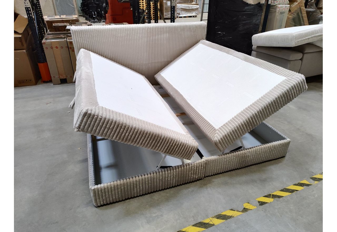 Łóżko kontynentalne TILIANO KING 200x200 - Tilia 01 - beżowy - OUTLETU