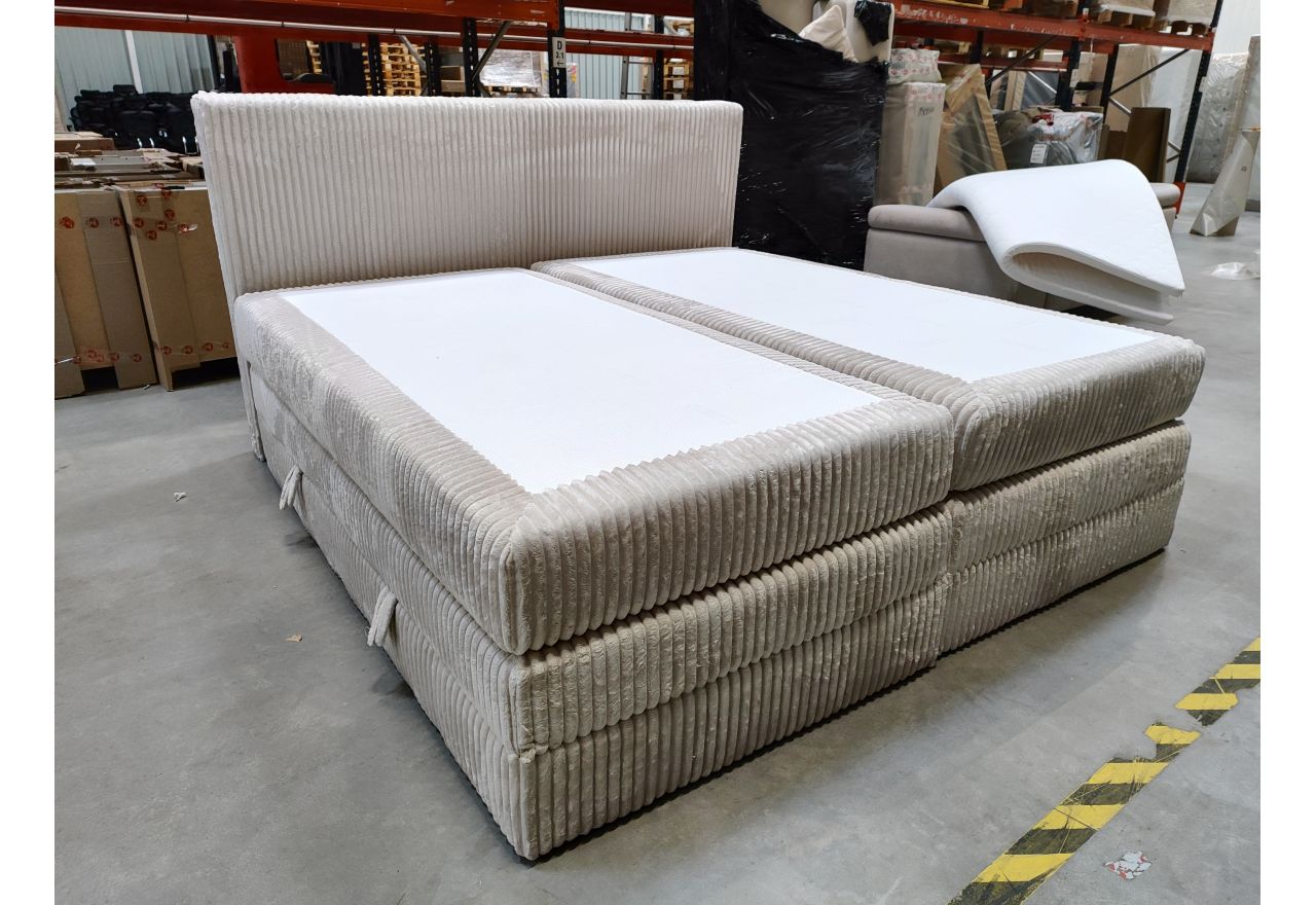 Łóżko kontynentalne TILIANO KING 200x200 - Tilia 01 - beżowy - OUTLETU