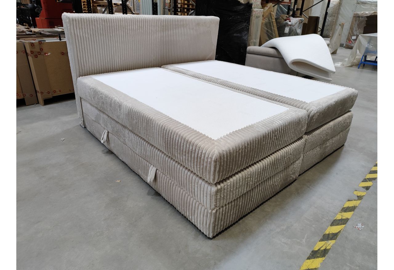 Łóżko kontynentalne TILIANO KING 200x200 - Tilia 01 - beżowy - OUTLETU