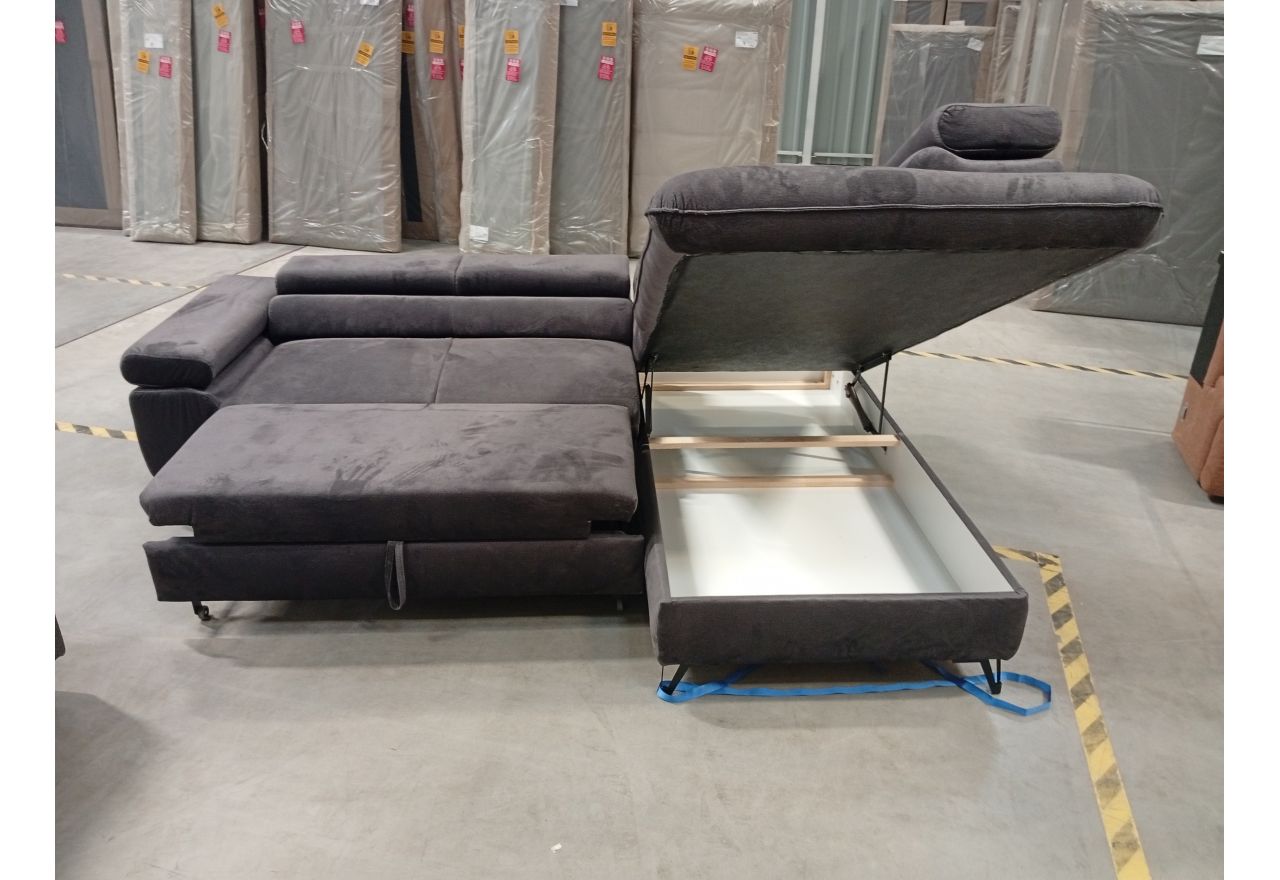 Narożnik PETER L - Monolith 92 - ciemny szary - OUTLETU