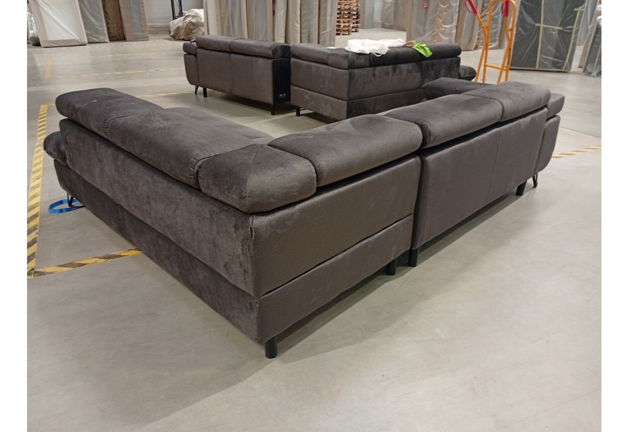 Narożnik PETER L - Monolith 92 - ciemny szary - OUTLETU